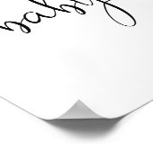 桃のグリーンと花のベビーシャワーウェルカムサイン ポスター (角)