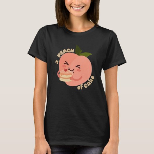 桃のケーキ2 Tシャツ (正面)