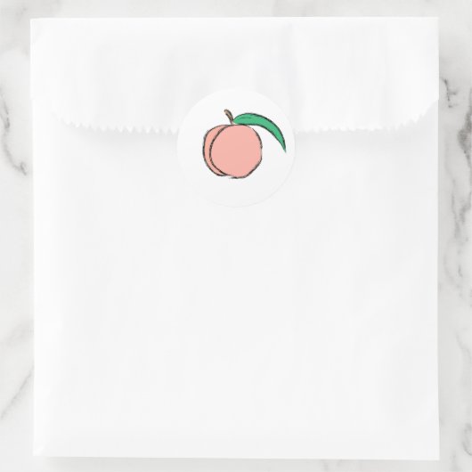 桃のシール:桃のラベル、桃パーティー用品 ラウンドシール (バッグ)