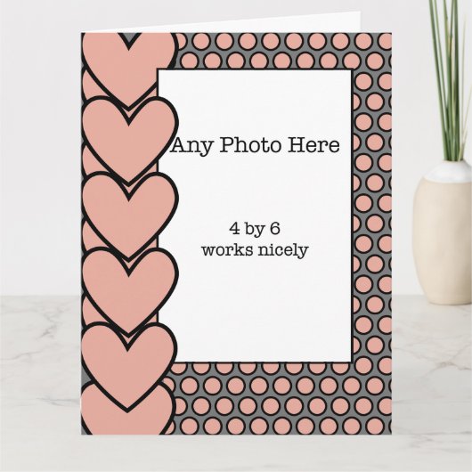 桃のハート父の日のカードにあなたの写真 カード (正面)