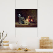 桃のバスケットを持つ静物詩|過去記事 ポスター (キッチン)