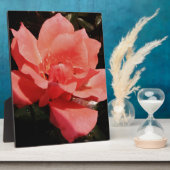 桃のバラと露 フォトプラーク (側面)