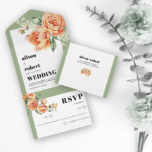 桃のバラの花セージ緑結婚の枠