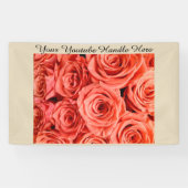 桃のバラ背景vlogging Youtube Selfies 横断幕 (横)