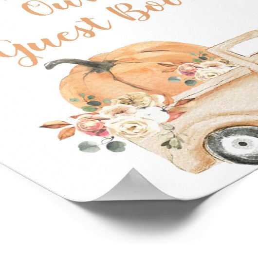 桃のパンプキン トラックのゲストブックにサインしてください ポスター (角)