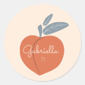 桃のパーソナライズ ラウンドシール (正面)