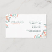 桃のフローラと葉ペットポープリントパターン 名刺 (裏面)