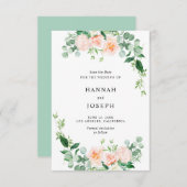 桃のフローラは日付カードを保存 セーブザデート (正面/裏面)