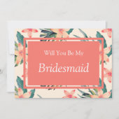 桃のフローラは私の花嫁の提案になる 招待状 (正面)