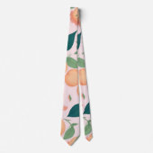 桃のフローラカラフルパタパーソナライズされたーン ネクタイ (正面)