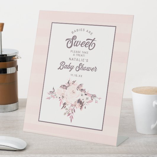 桃のフローラベビーは甘い赤ちゃんシャワートリート 台座サイン (インサイチュ)