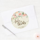桃のフローラ愛と感謝していの好意シール ラウンドシール (封筒)