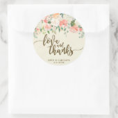 桃のフローラ愛と感謝していの好意シール ラウンドシール (バッグ)