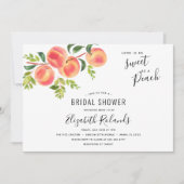 桃のブライダルシャワーの招待状のような甘い愛 招待状 (正面)