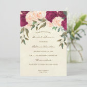 桃のブルゴーニュフローラのブライダルシャワー招待 招待状 (スタンド正面)