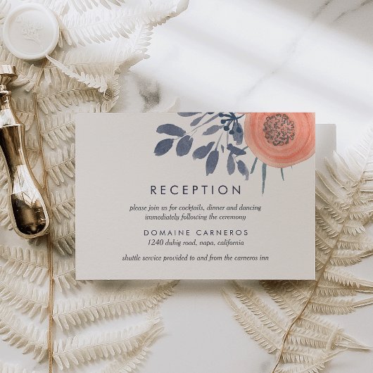 桃のポピー ウェディング レセプション エンクロージャーカード