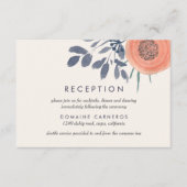 桃のポピー ウェディング レセプション エンクロージャーカード (正面)