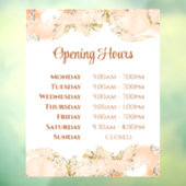 桃のマーブル模様の営業時間窓用ステッカー ウィンドウサイン (シート3)