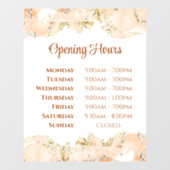 桃のマーブル模様の営業時間窓用ステッカー ウィンドウサイン (シート)