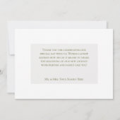 桃のミモザの花が咲くウェディング サンキューカード (裏面)