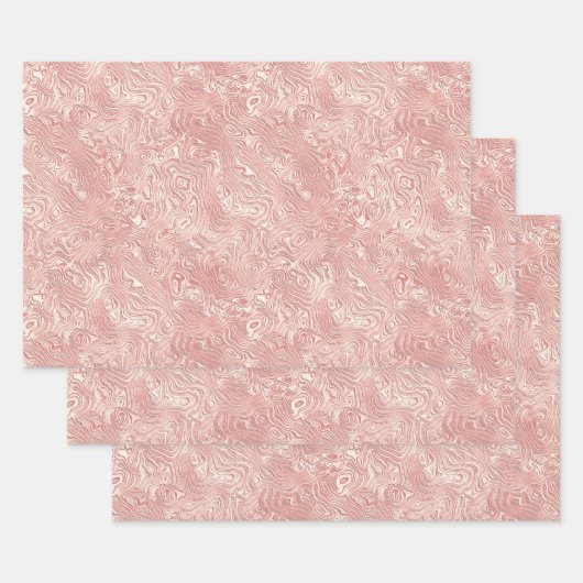 桃のモアレ小柄 ラッピングペーパーシート (セット)