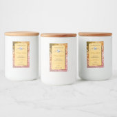 桃のローズとゴールドグリッター商品ラベルロゴ フードラベル (ボトル)