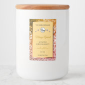 桃のローズとゴールドグリッター商品ラベルロゴ フードラベル (正面)