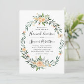 桃のローズフレーム結婚式招待状 招待状 (スタンド正面)