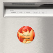 桃のローズ ウェディング フェイバー マグネット テンプレート (インサイチュ (食洗機))