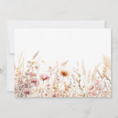 桃のワイルドフローラル写真のアーチ少女の確認 サンキューカード (裏面)