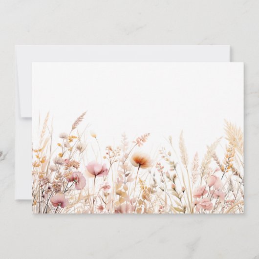 桃のワイルドフローラル写真のアーチ少女の確認 サンキューカード (裏面)