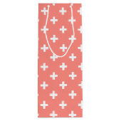 桃の上に白いポルカ十字 ワインギフトバッグ (裏面)