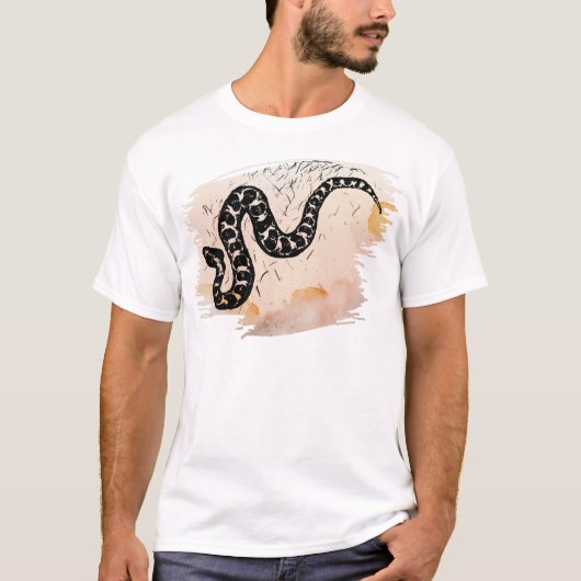 桃の上の毒マサソーガヘビをトランスミュート Tシャツ (正面)