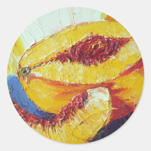 桃の丸シール ラウンドシール (正面)