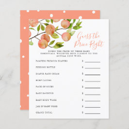 桃の価格を推測する右の赤ちゃんシャワーゲーム