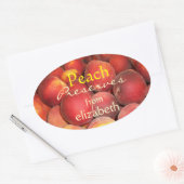 桃の保存食 楕円形シール (封筒)