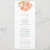 桃の八重花結婚のメニュー メニュー (裏面)