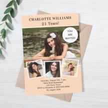 桃の写真コラージュ豪華な誕生日