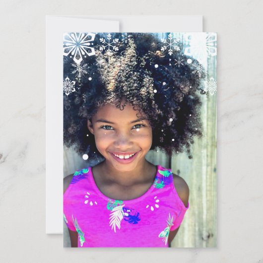 桃の冬のプール誕生日パーティーの写真 招待状 (裏面)