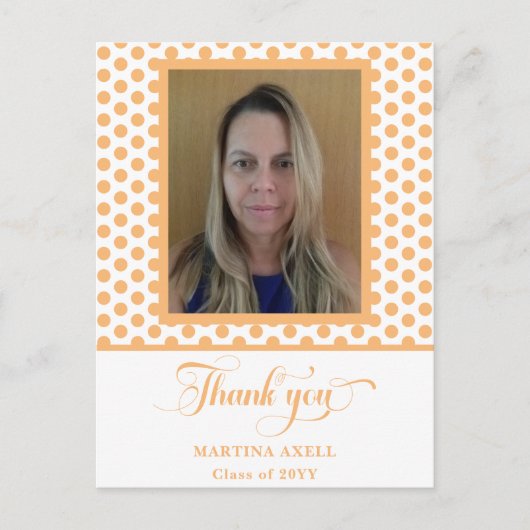 桃の卒業ありがとう写真はがき ポストカード (正面)