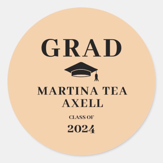 桃の卒業 ラウンドシール (正面)