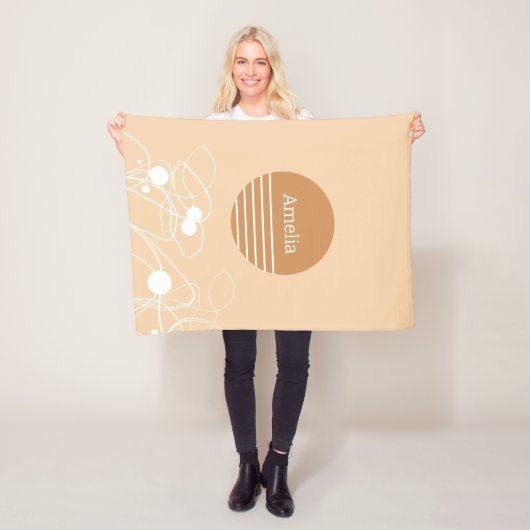 「桃の地平線」 |名パーソナライズされた前ベビーブランケット フリースブランケット (インサイチュ)