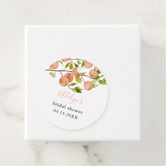 桃の夏のブライダルシャワー ギフトタグ フェイバータグ (インサイチュ)