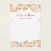 桃の大理石インクネックレス表示カード (正面)