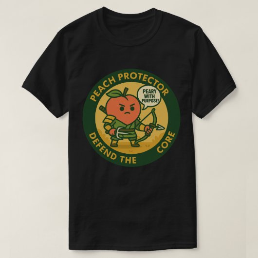 桃の守護者、コアを守れ Tシャツ (デザイン正面)