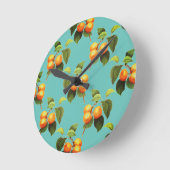 桃の実の模様 ラウンド壁時計 (傾斜)