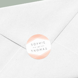 桃の層状ジオメ結婚トリ ラウンドシール