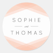 桃の層状ジオメ結婚トリ ラウンドシール (正面)