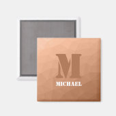 桃の幾何学的メッシュパターンモノグラム マグネット (正面/裏面)