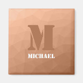 桃の幾何学的メッシュパターンモノグラム マグネット (正面)